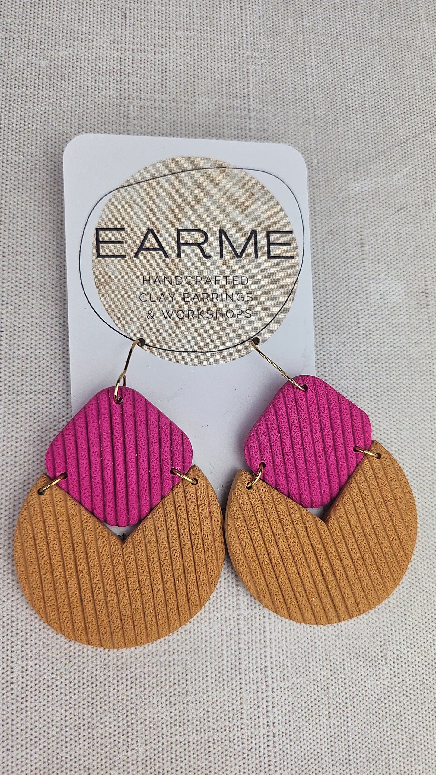 Earme  Mustard/Pink Drop Earring New