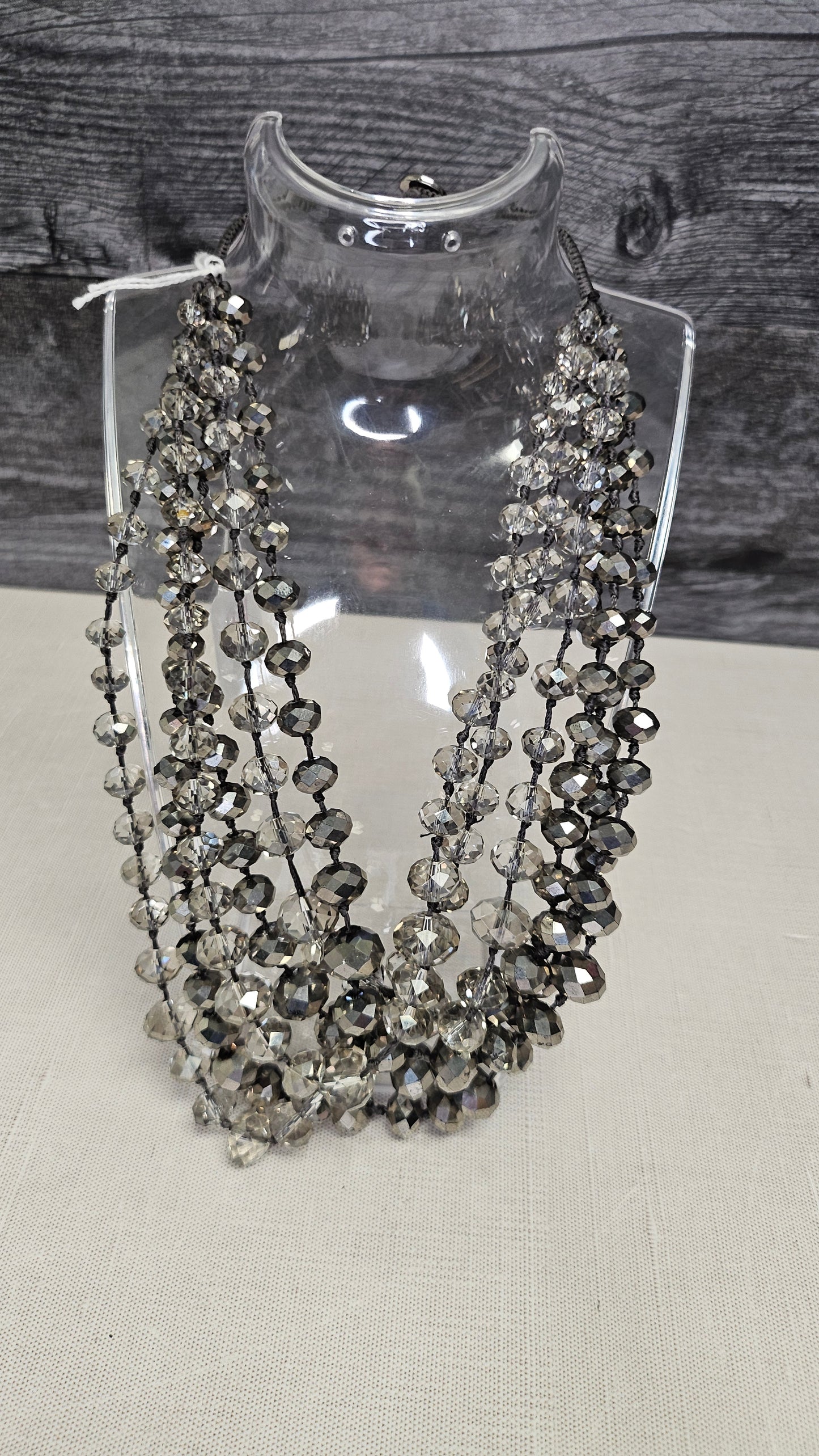 Dyrberg/Kern Silver Multi Strand Bead Necklace 45cm