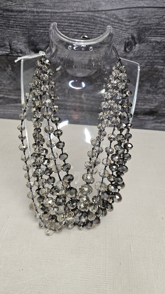 Dyrberg/Kern Silver Multi Strand Bead Necklace 45cm