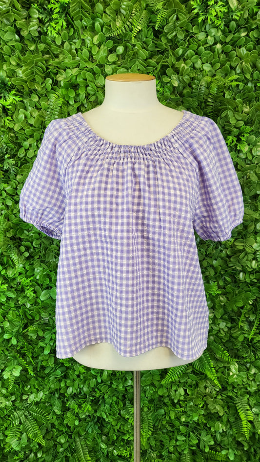 Shine On Label Lavendar Gingham Top (12)