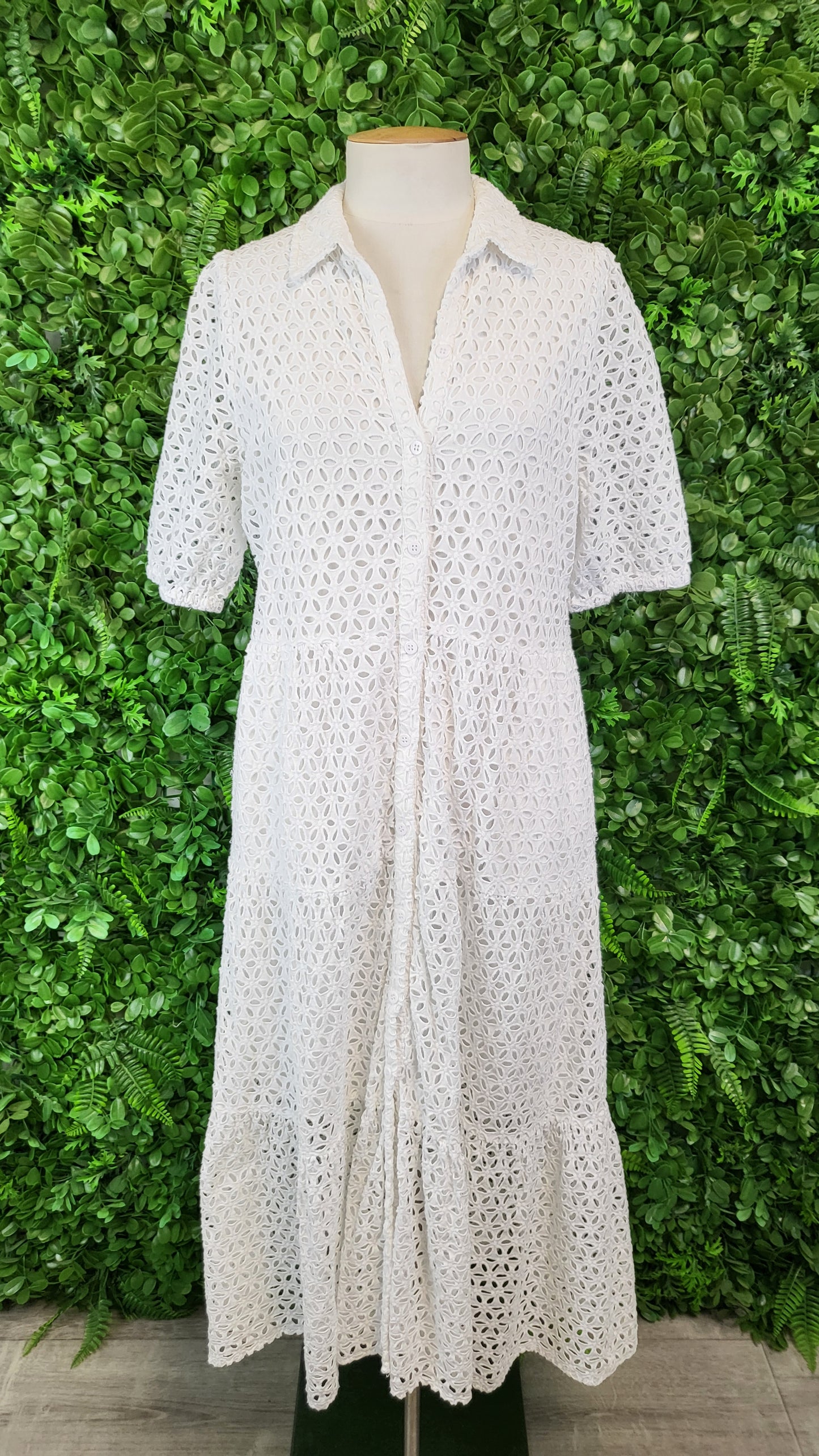 Decjuba White Broderie Dress (10-12)