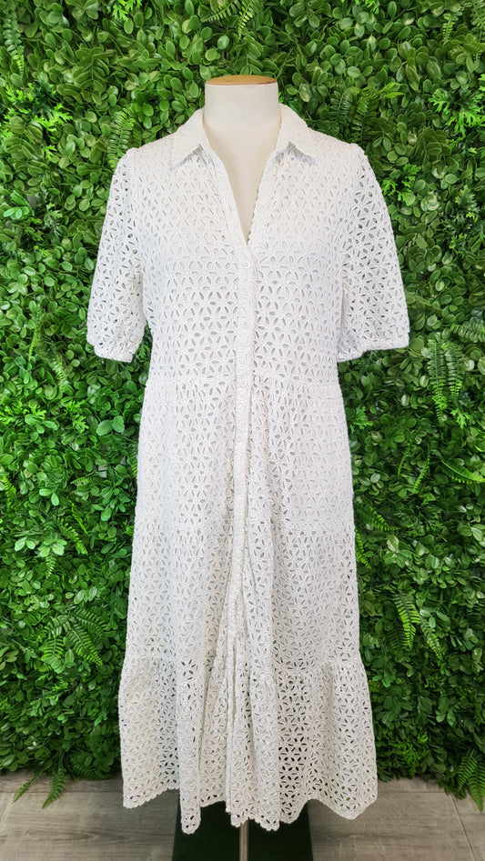 Decjuba White Broderie Dress (10-12)