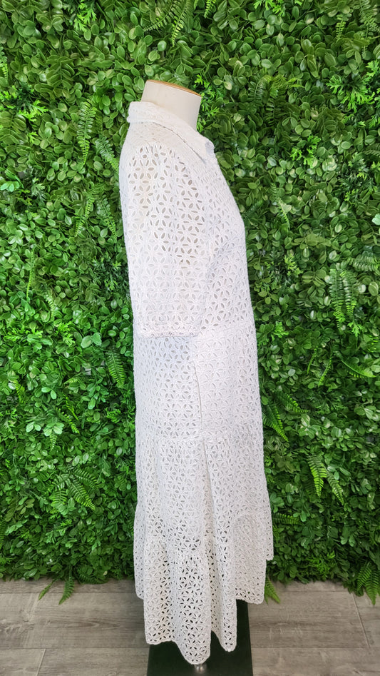 Decjuba White Broderie Dress (10-12)