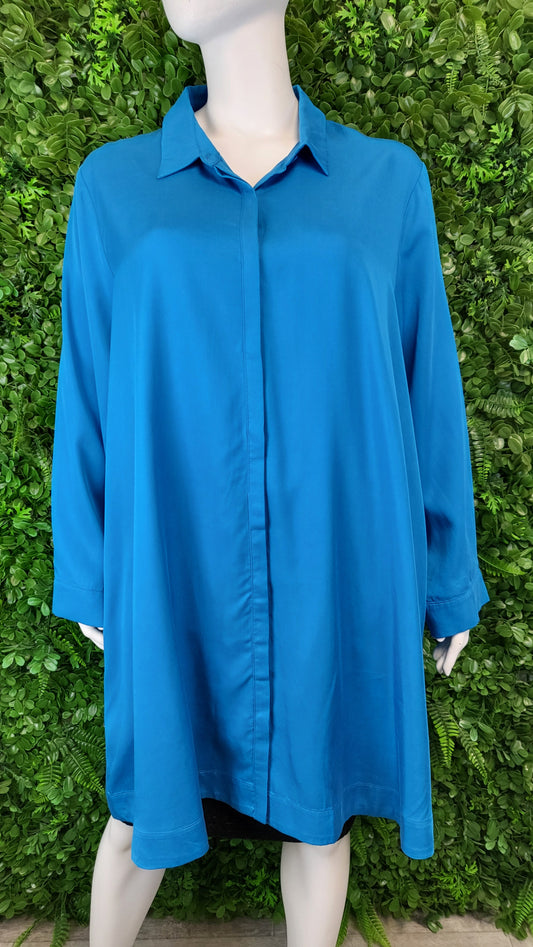 Adrift Blue Shirt Dress (20-22)
