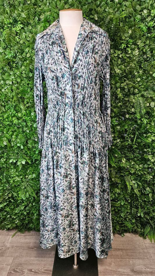 Vince Floral Pleat Shirt Dress (10)