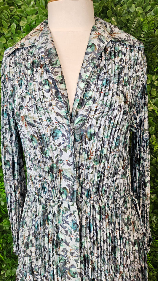 Vince Floral Pleat Shirt Dress (10)