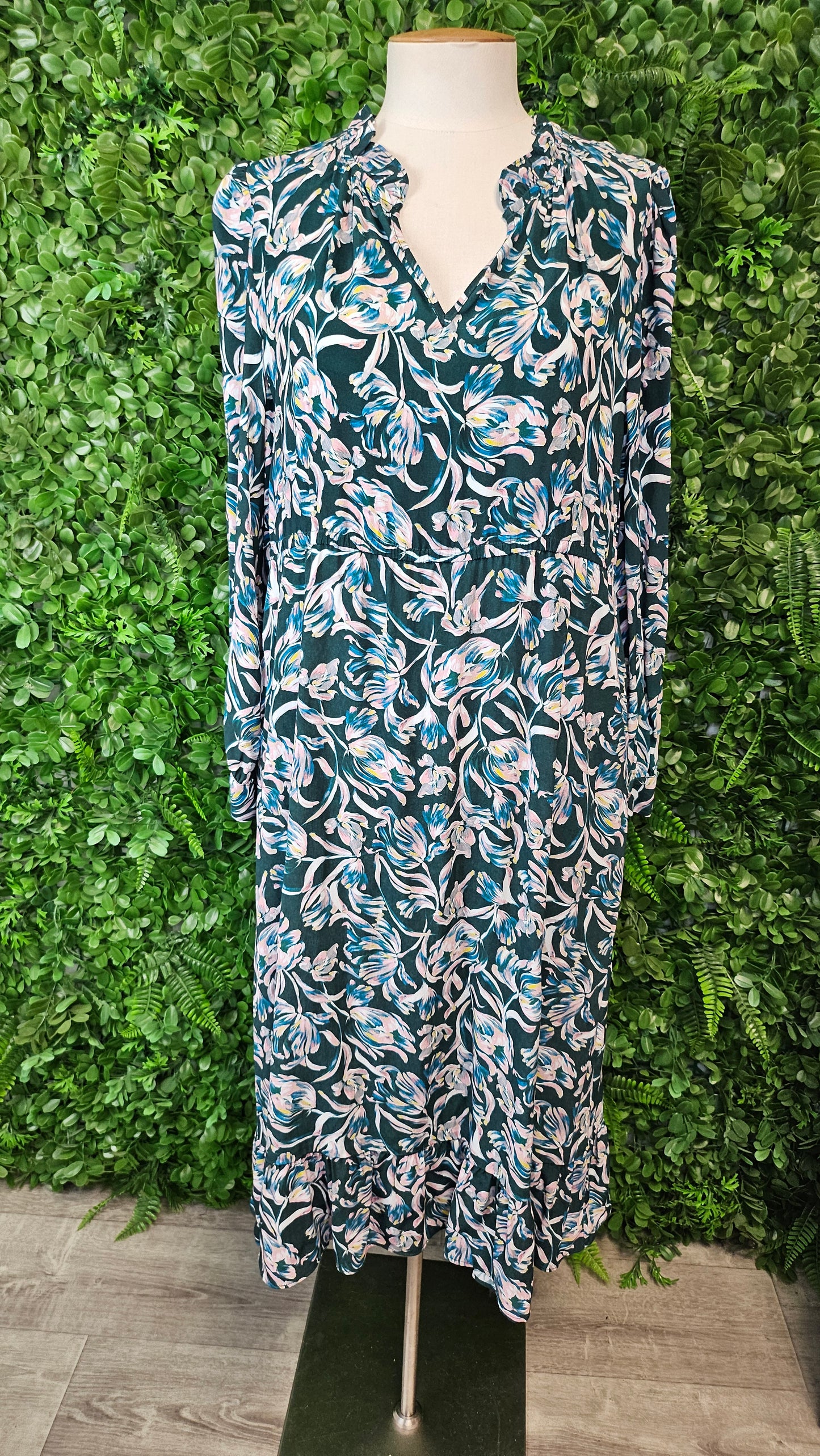 Vassalli Green Print Maxi Dress (10-12)
