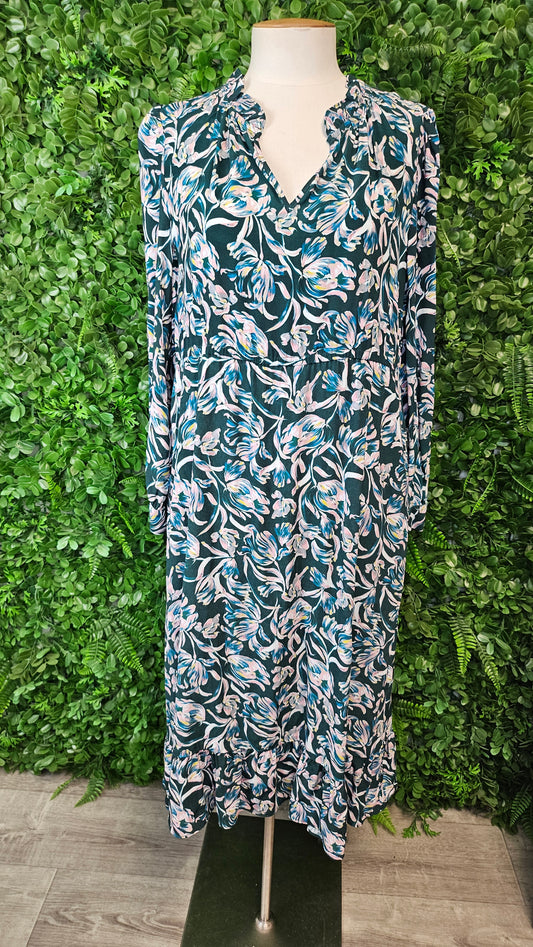 Vassalli Green Print Maxi Dress (10-12)