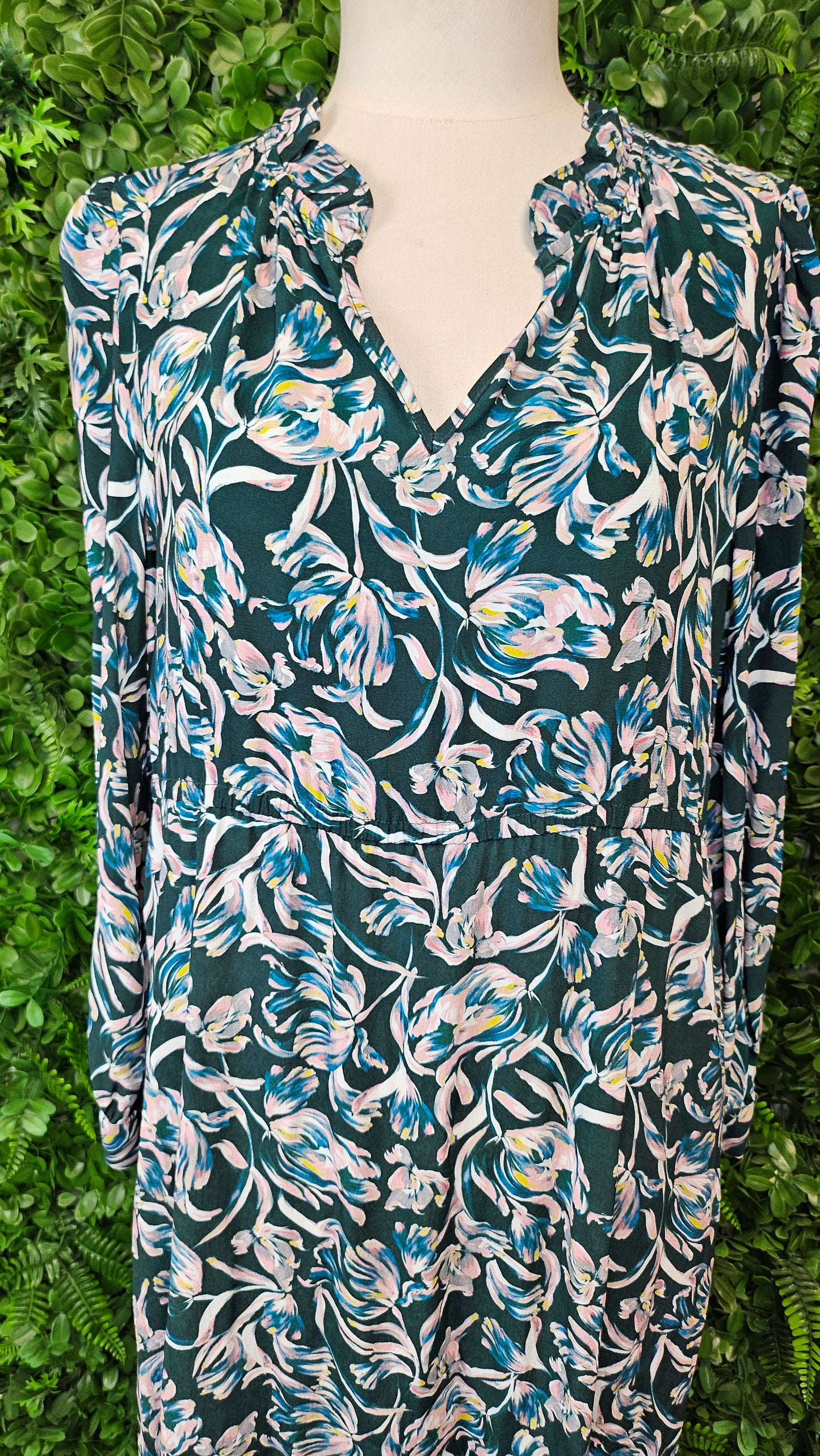 Vassalli Green Print Maxi Dress (10-12)