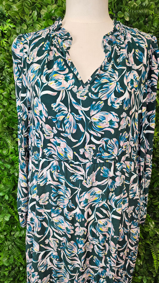 Vassalli Green Print Maxi Dress (10-12)
