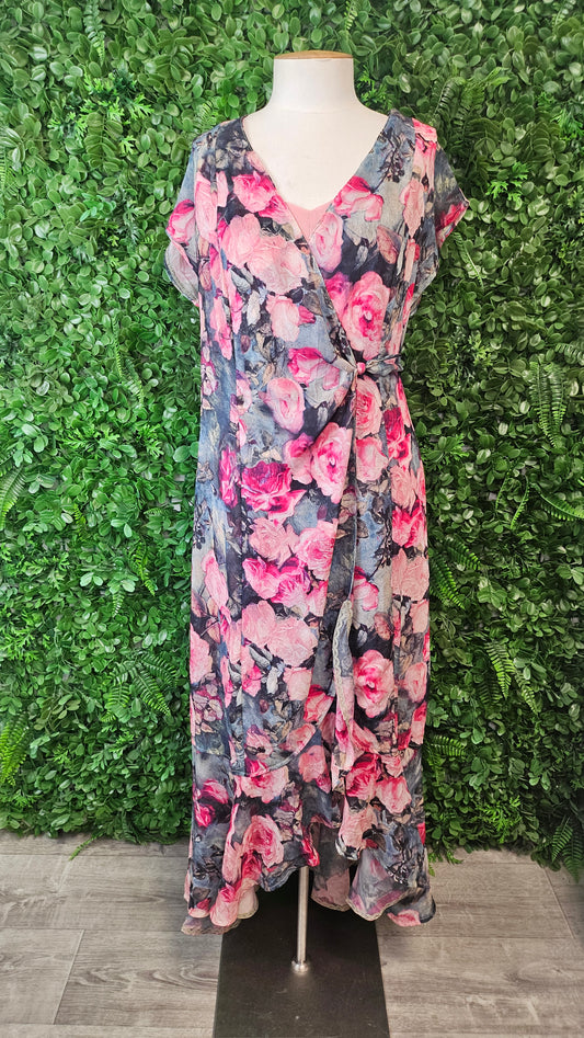 Annah Stretton Floral Wrap Around Dress (12-14)