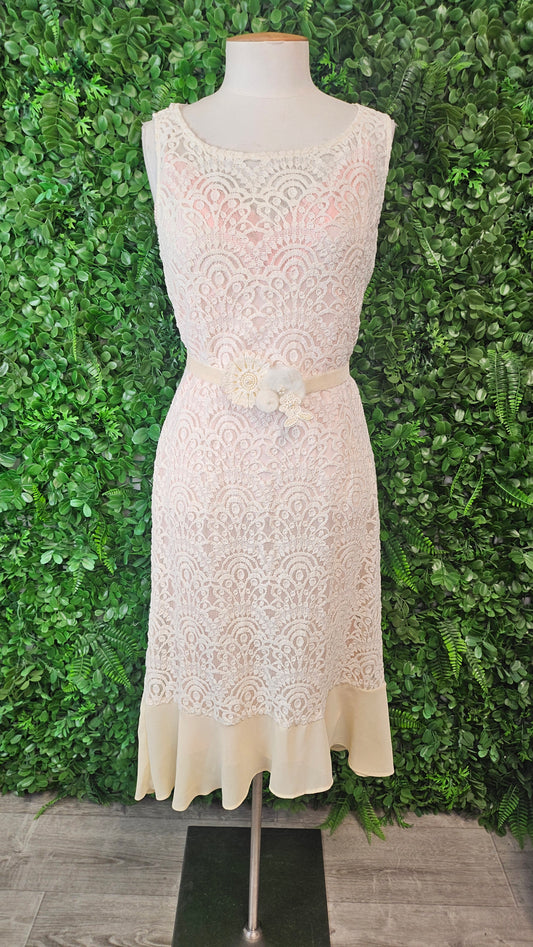 Annah Stretton Cream Lace Occasion Dress (10-12)
