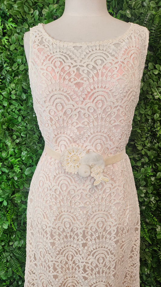 Annah Stretton Cream Lace Occasion Dress (10-12)