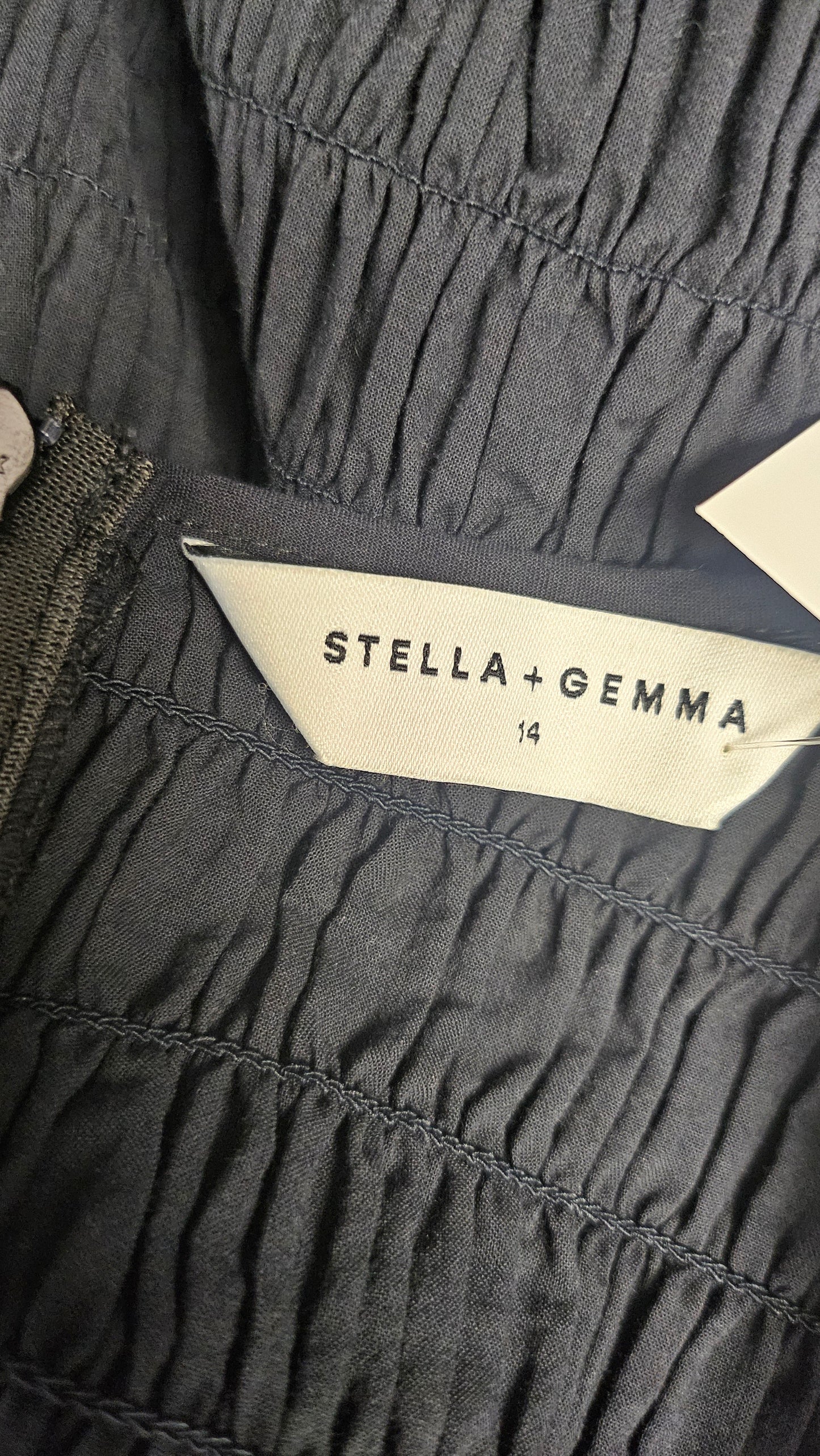 Stella+Gemma Ink Blue Shirred Dress (14)