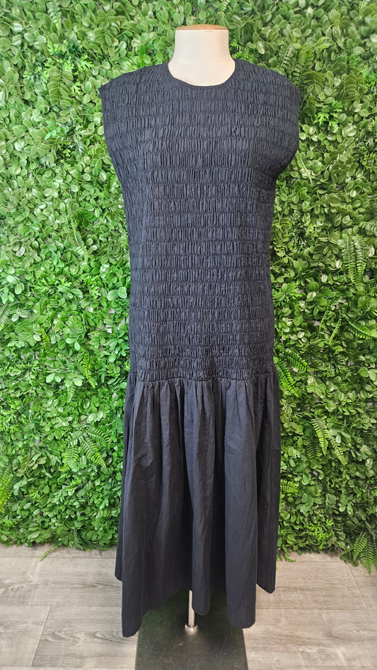 Stella+Gemma Ink Blue Shirred Dress (14)