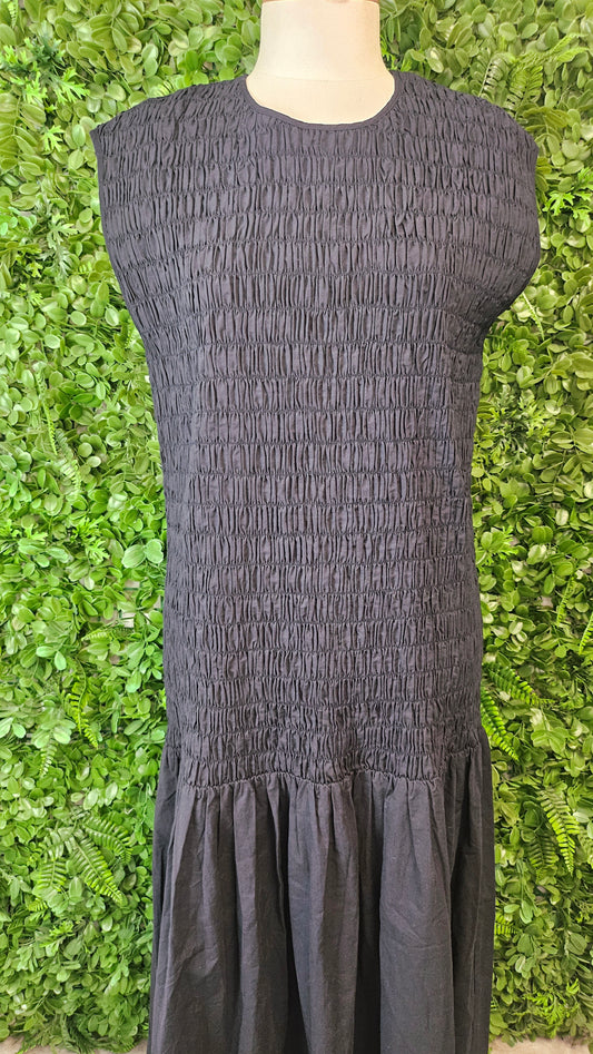 Stella+Gemma Ink Blue Shirred Dress (14)