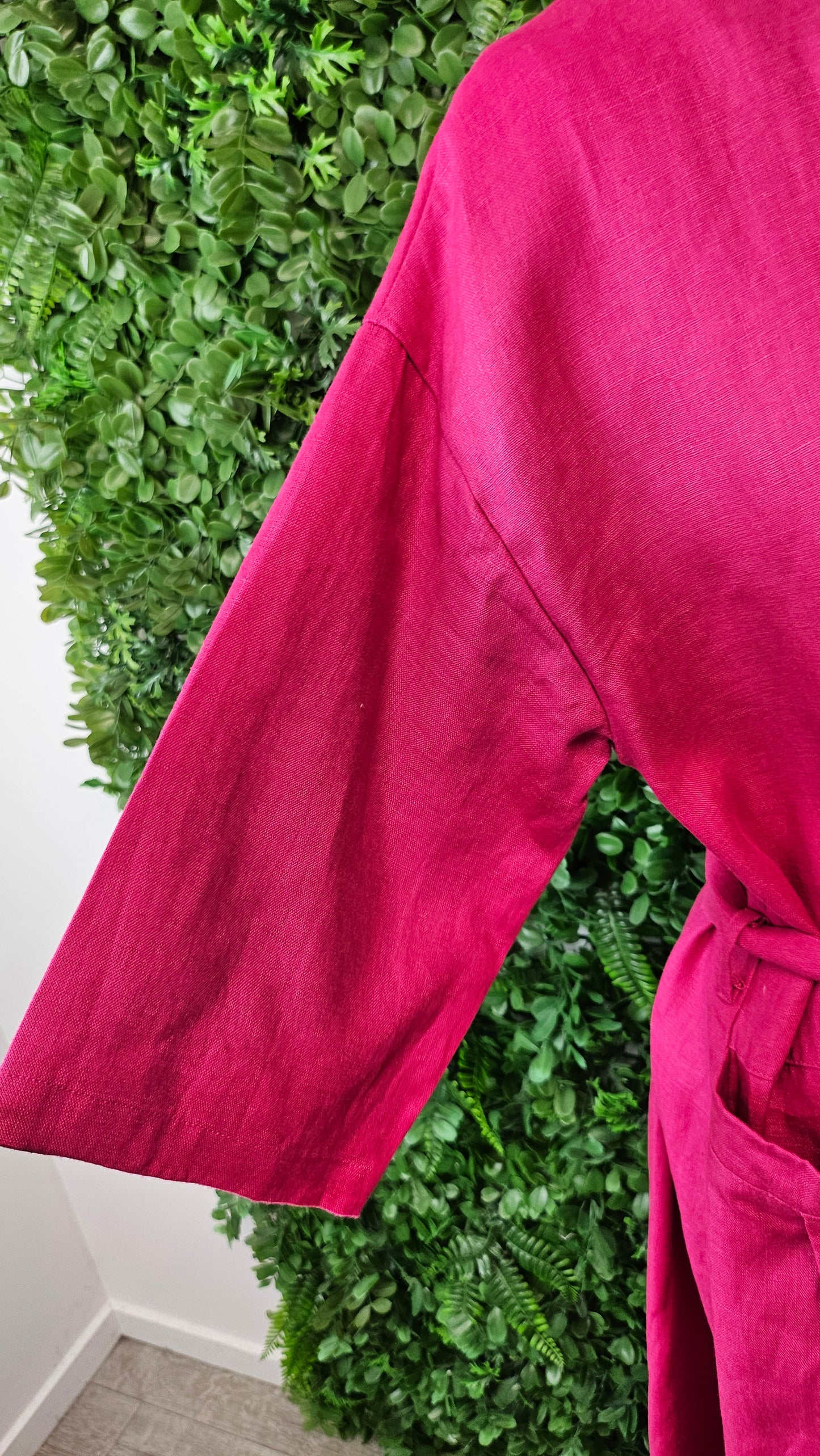 Lordship Linens Fuschia Pink Linen Dress (12-14)