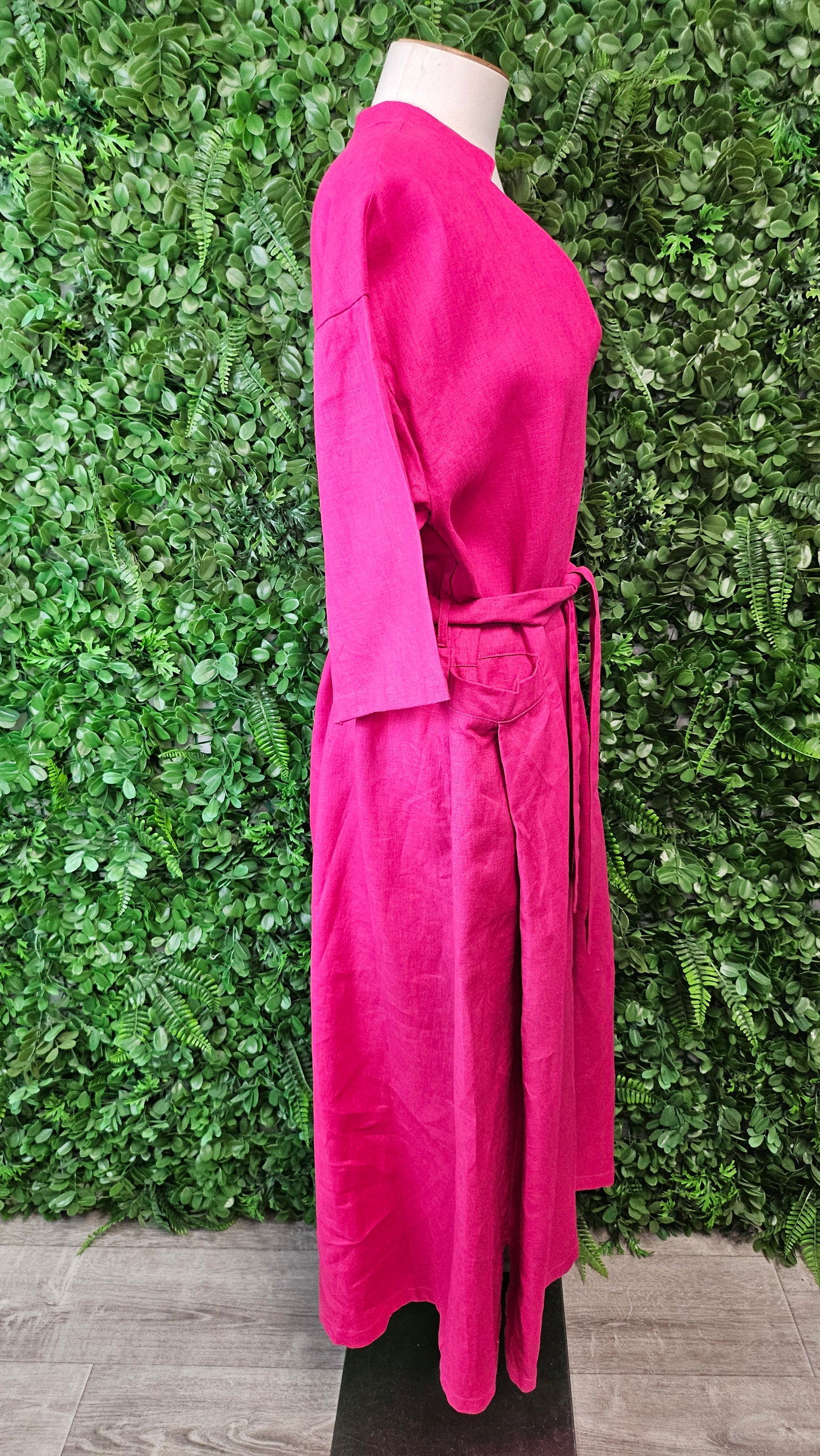 Lordship Linens Fuschia Pink Linen Dress (12-14)