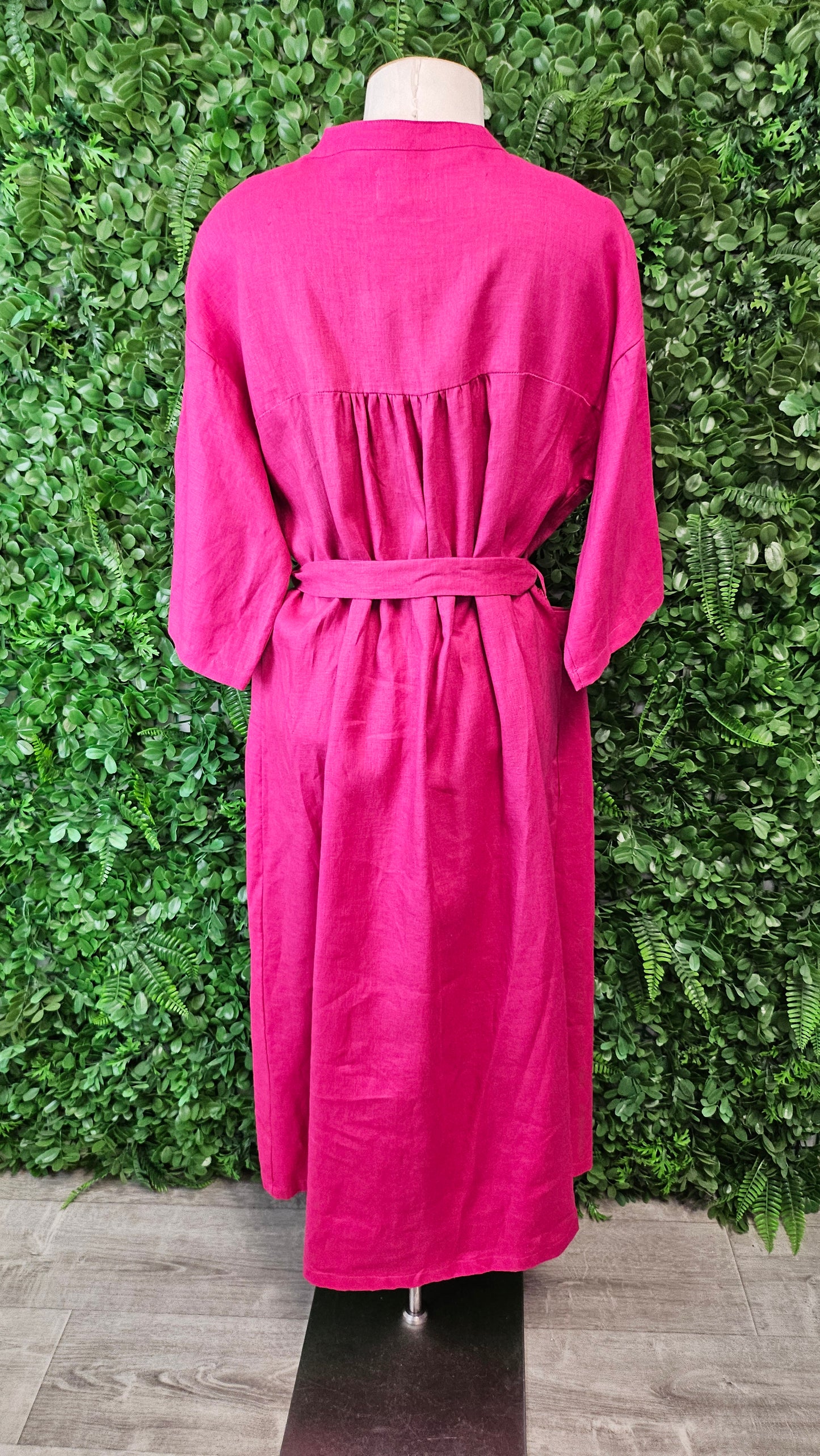 Lordship Linens Fuschia Pink Linen Dress (12-14)