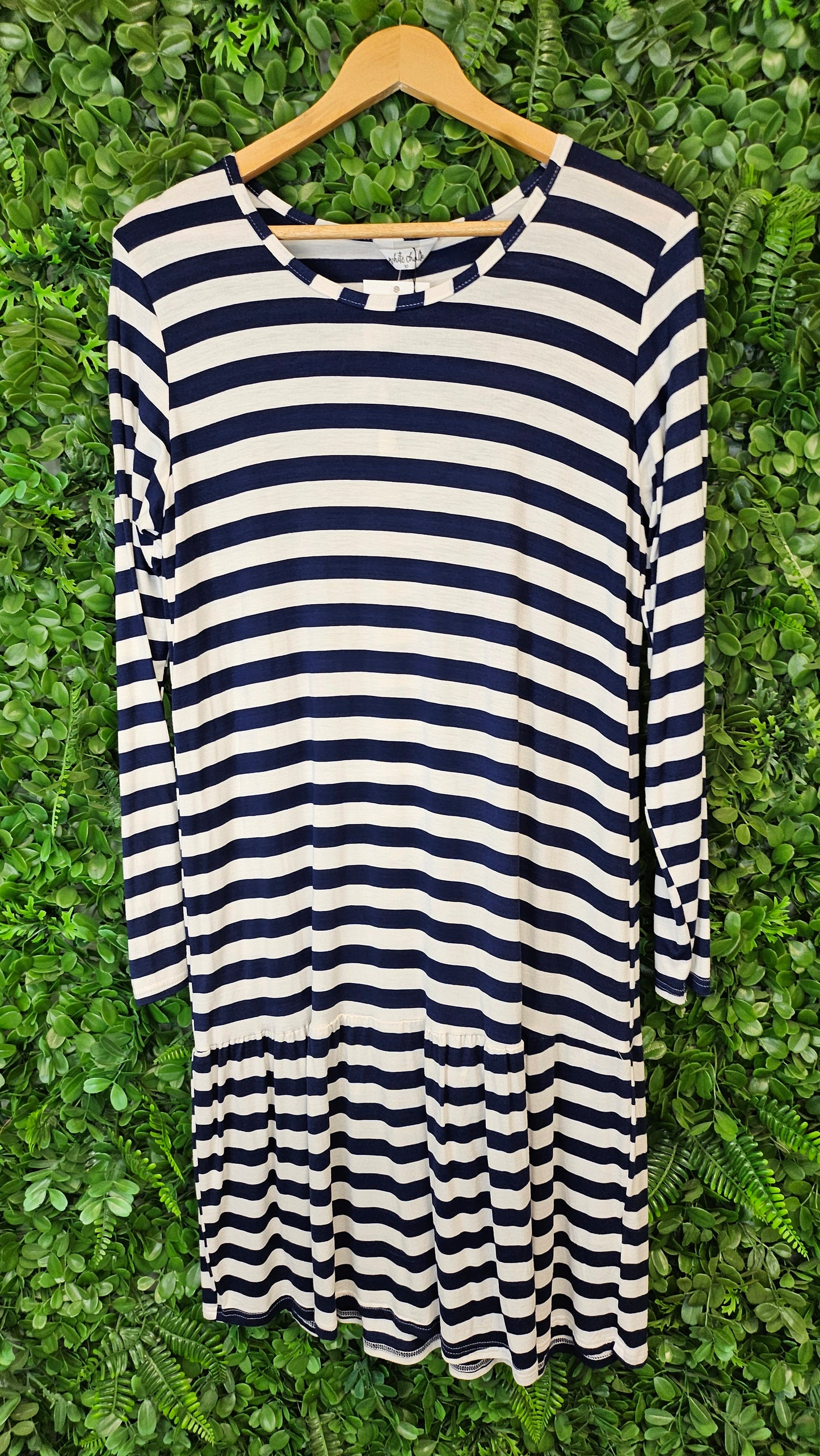 White Chalk Stripe Kowhai Dress BNWT (10)