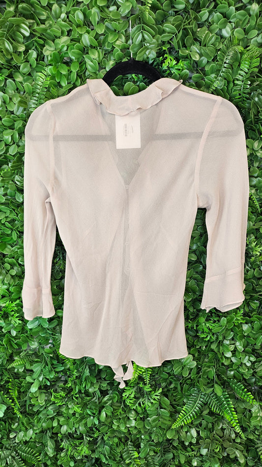GS by George Beige Silk Ruffle Top (10)