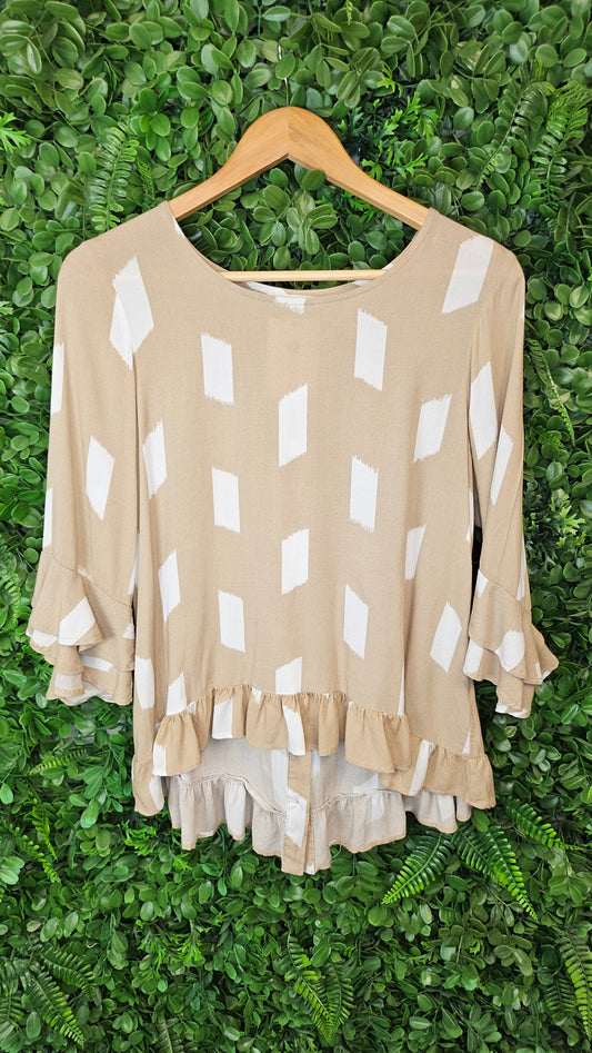 New U Collections Beige Frill Top (8)