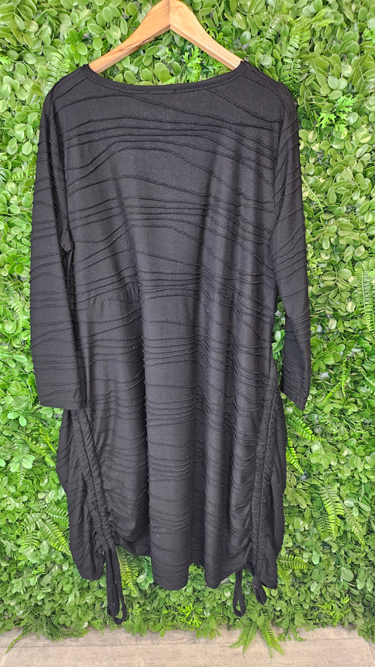 Made Italy Black Textured Dress (18)