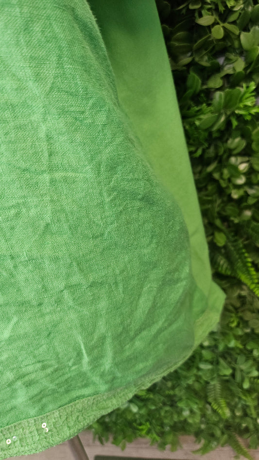 Made In Italy Green Linen Blend Top (18)