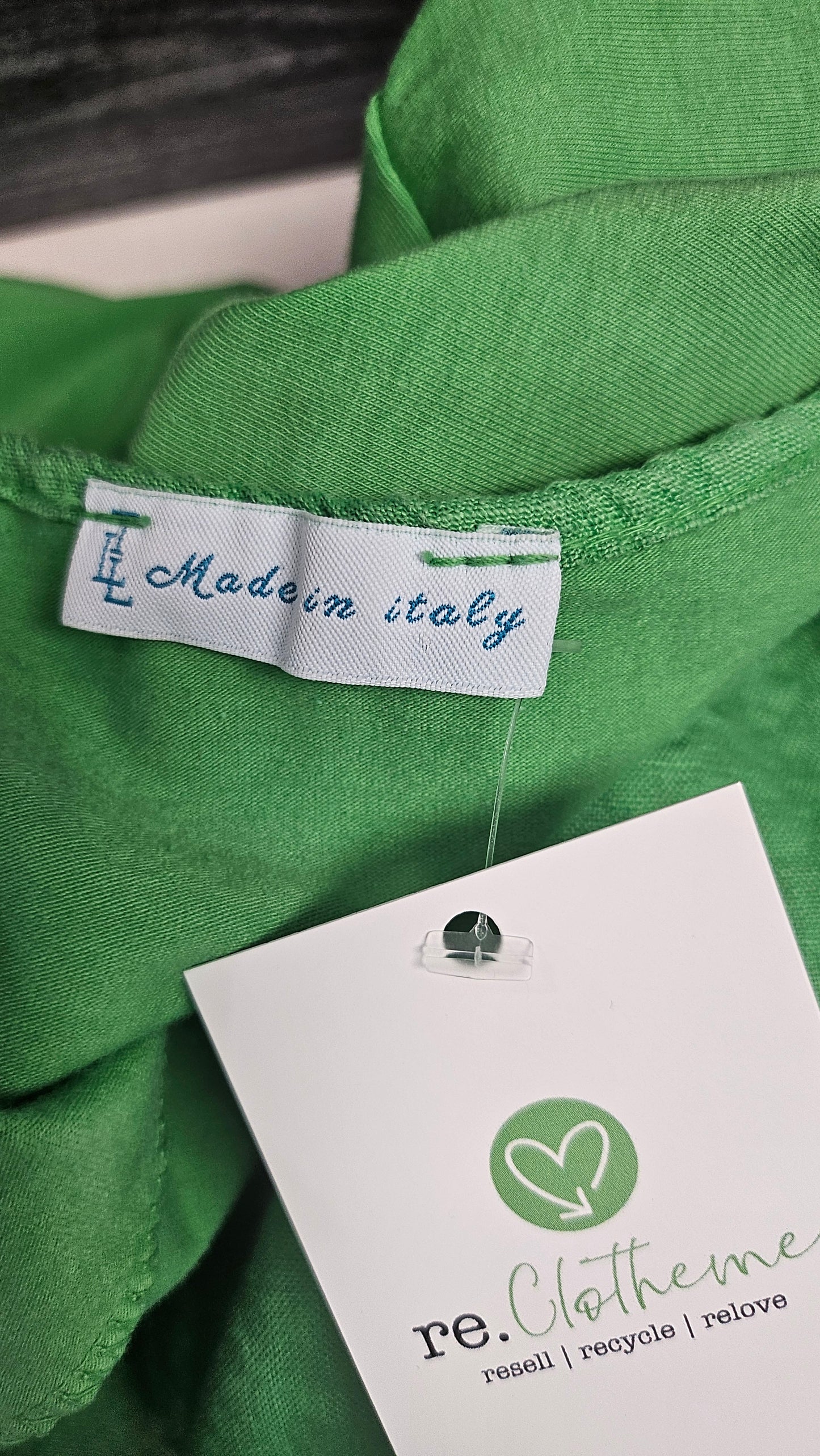 Made In Italy Green Linen Blend Top (18)