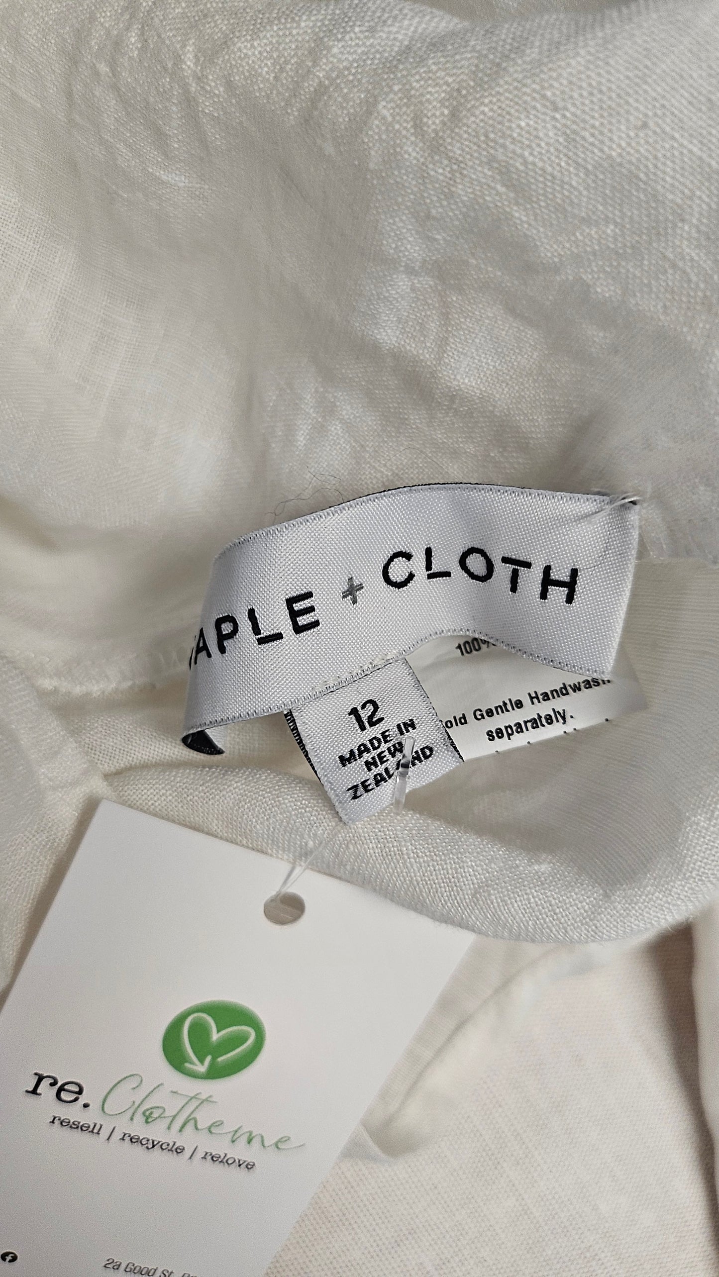 Staple + Cloth White Linen Tie Top (12-14)