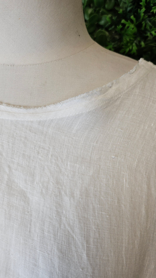 Staple + Cloth White Linen Tie Top (12-14)