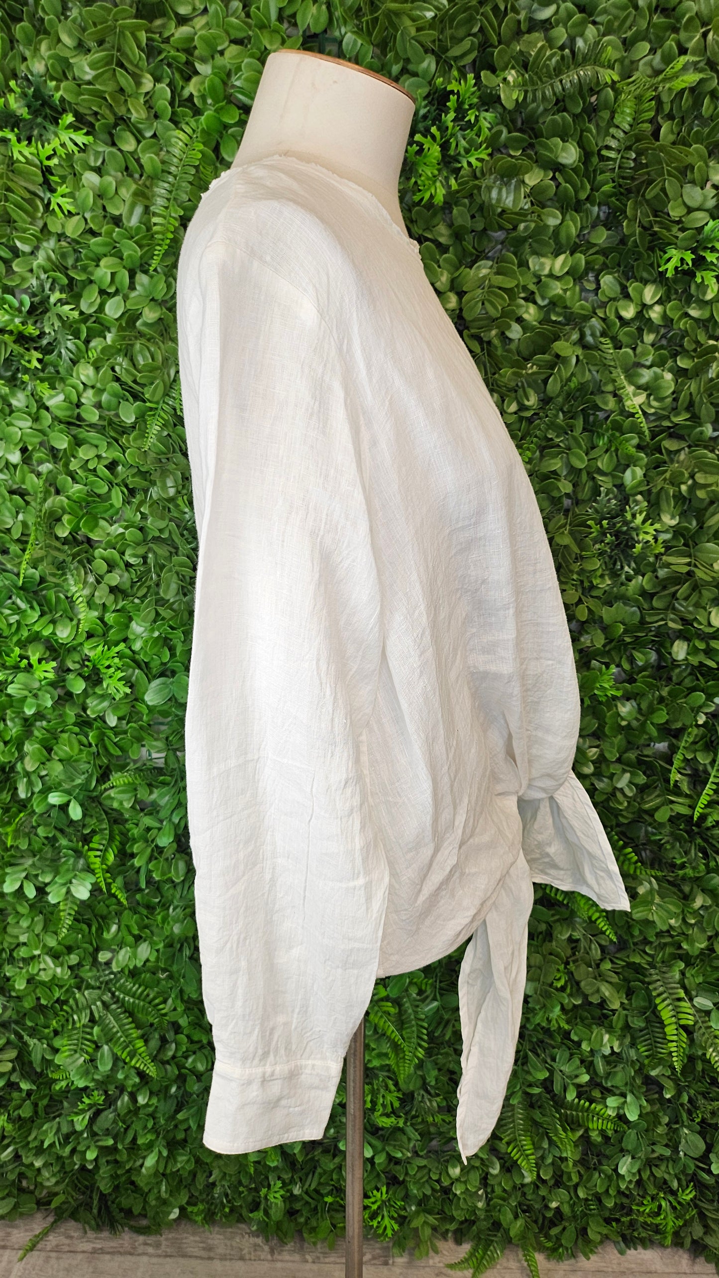 Staple + Cloth White Linen Tie Top (12-14)
