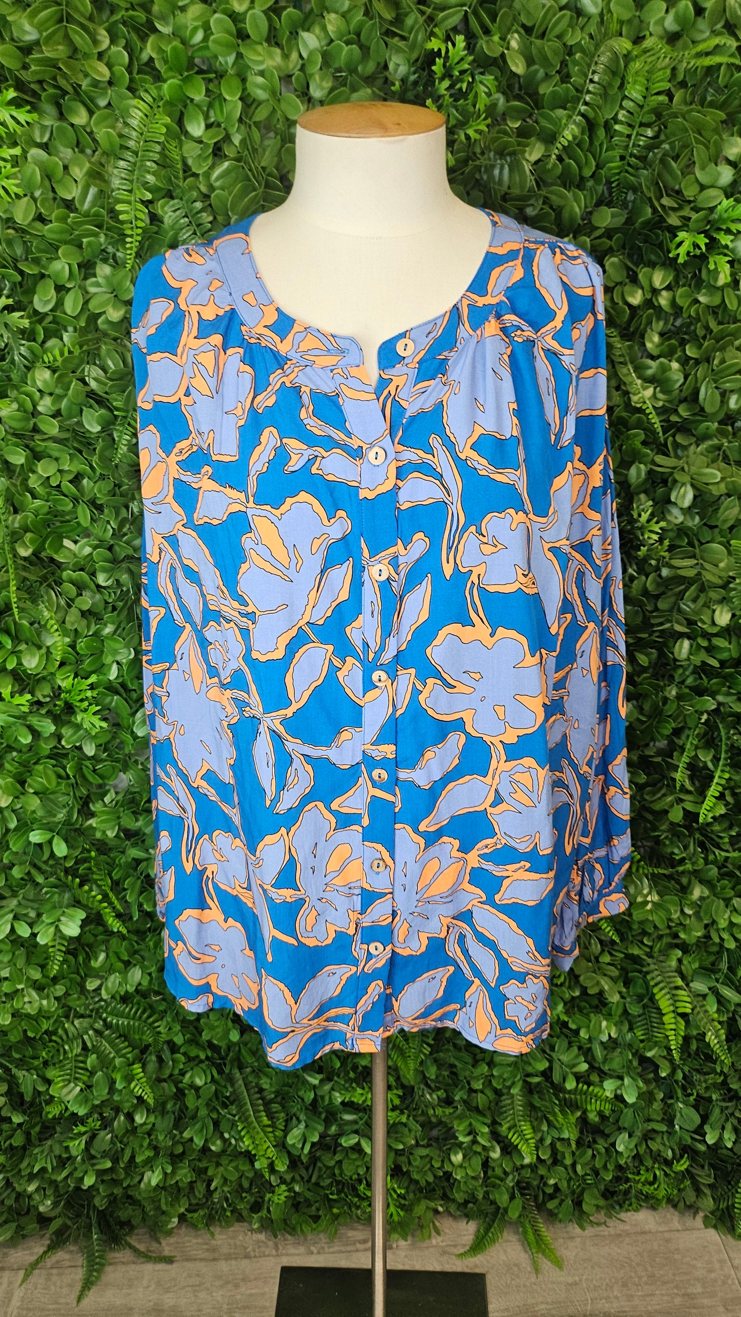 Unknown Print Mutton Sleeve Top (16-18)