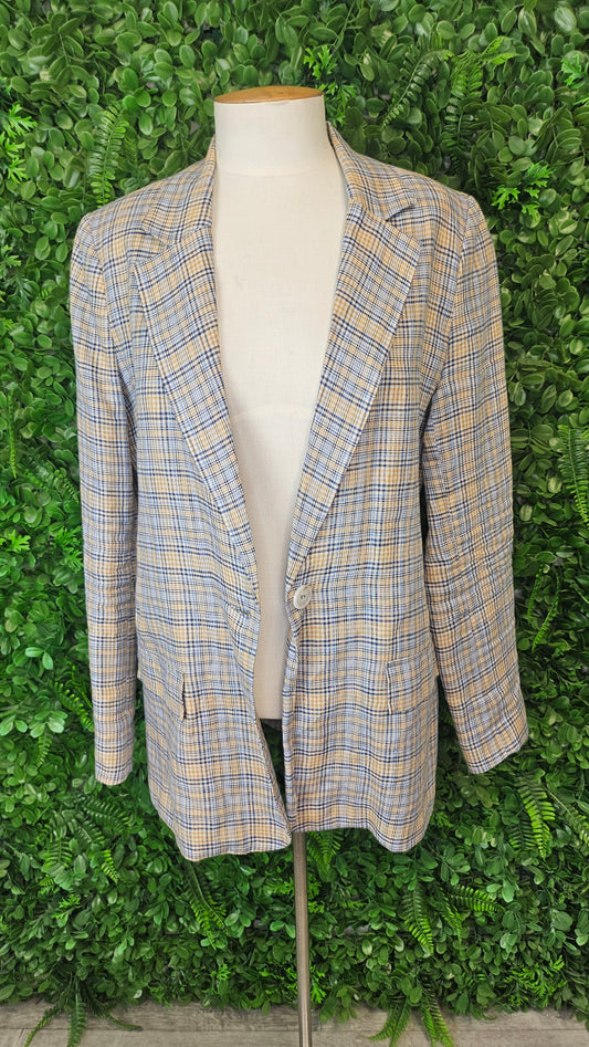 Repertoire Check Linen Blazer (10)