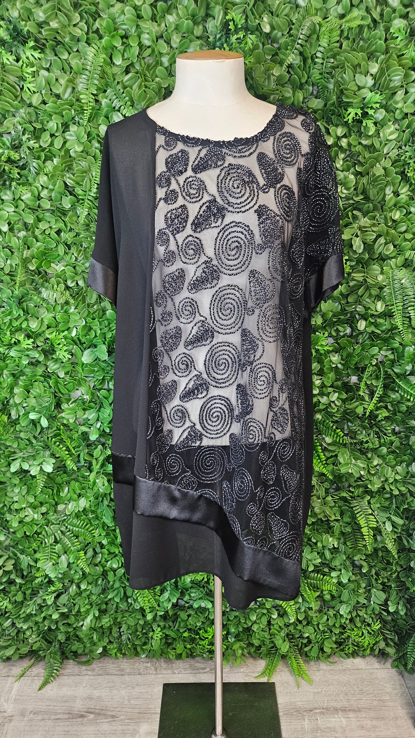 Cashews Black Georgette Top (20)