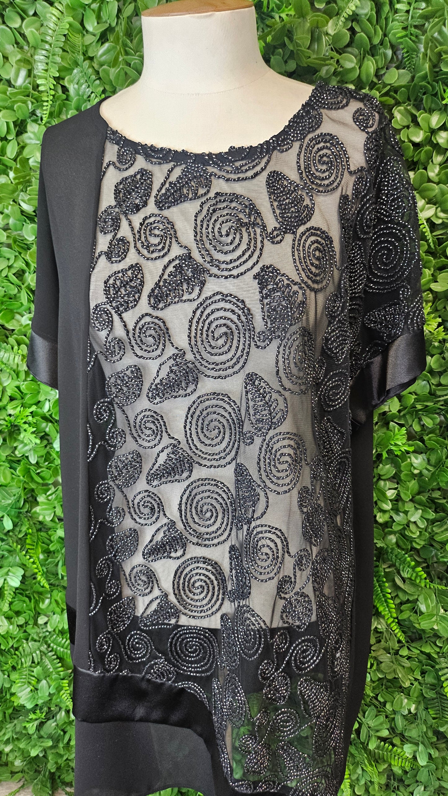 Cashews Black Georgette Top (20)