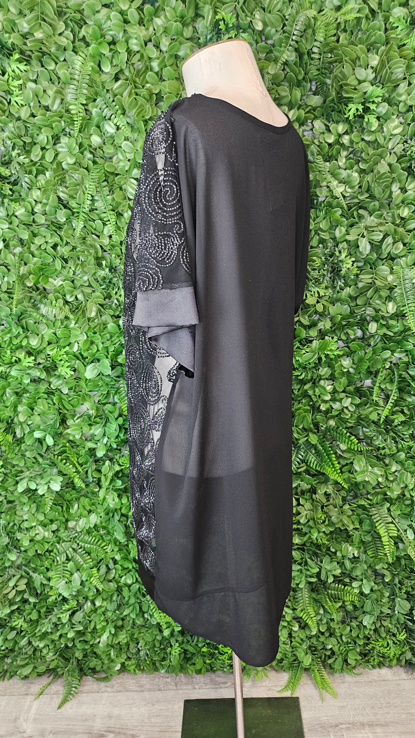 Cashews Black Georgette Top (20)