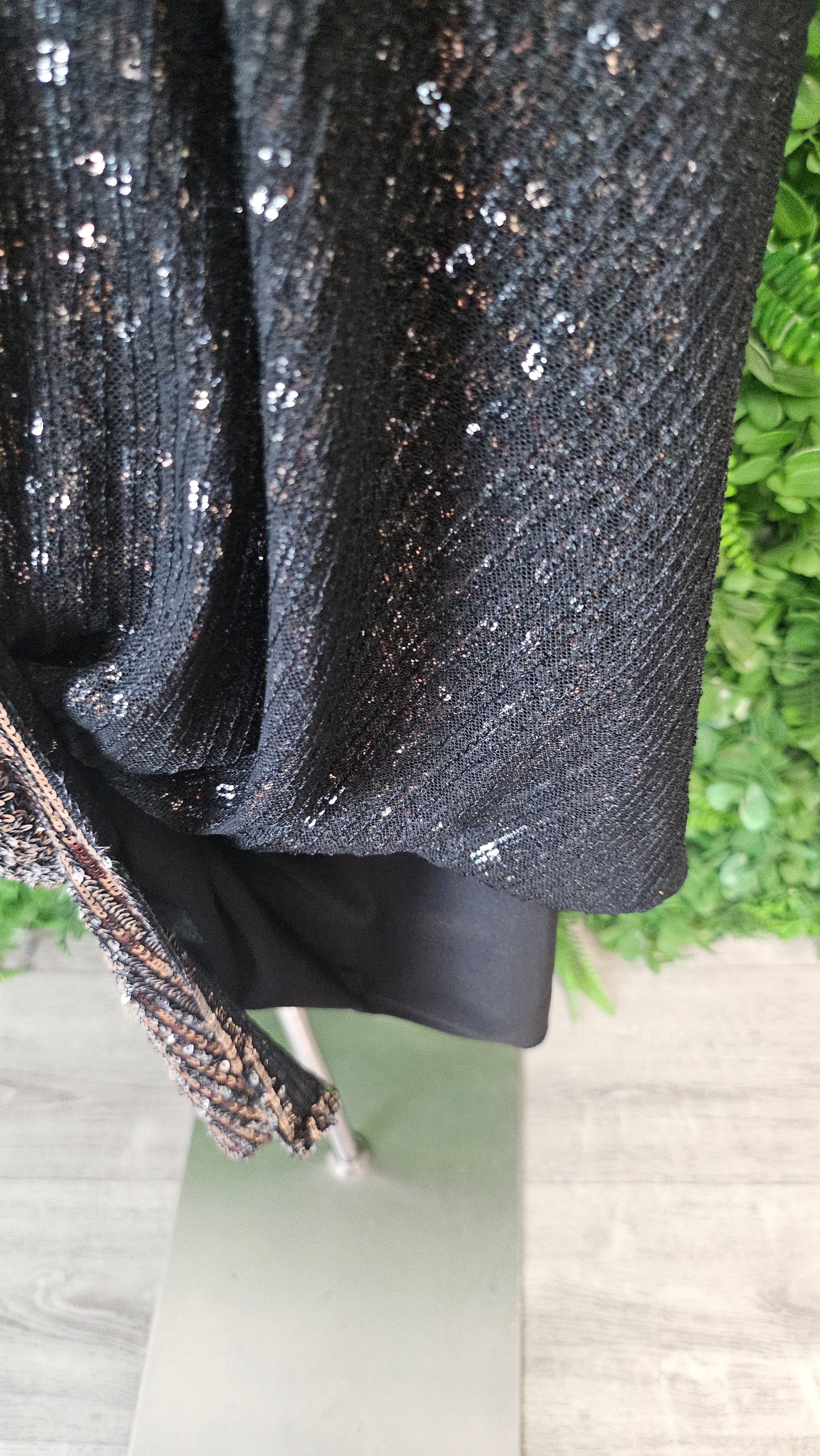Fate+Becker Black Gold Supernova Sequin Dress BNWT (14)