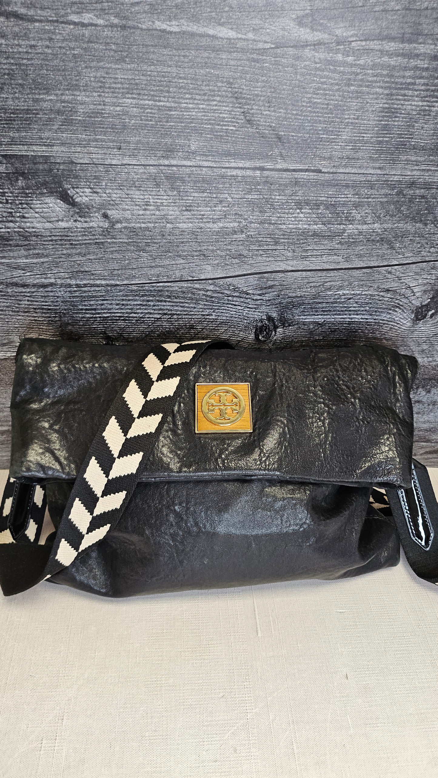 Tory Burch Black Leather Crossbody Bag 25x32x4cm
