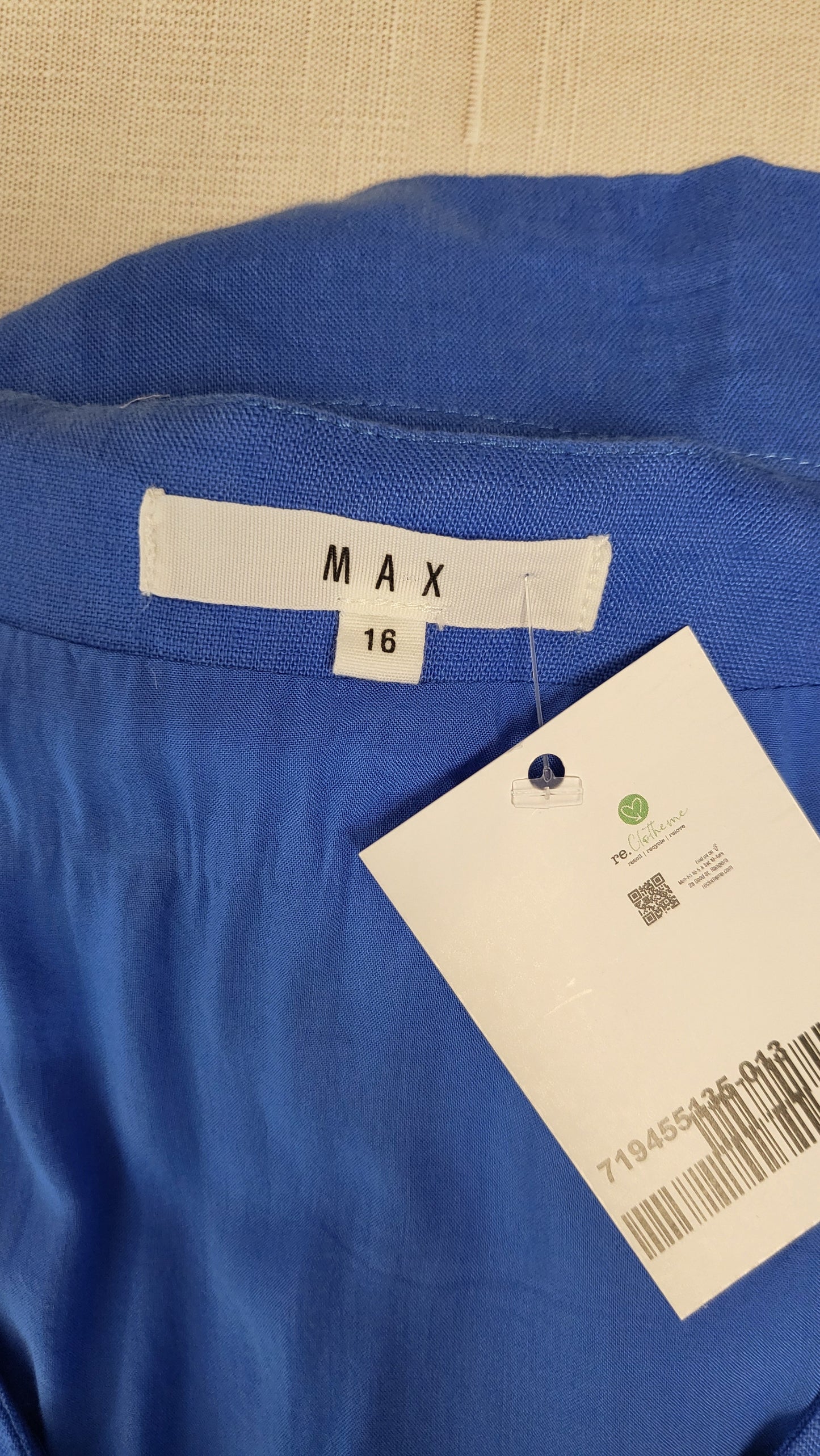 Max Azure Blue Linen Shift Dress (16)