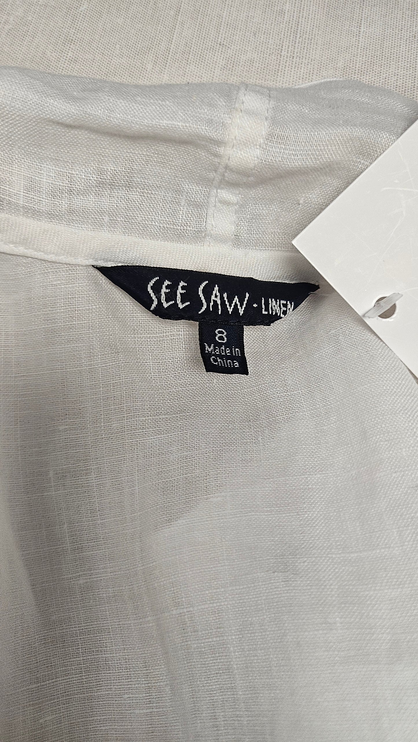 See Saw White Crop Linen Jacket (8)