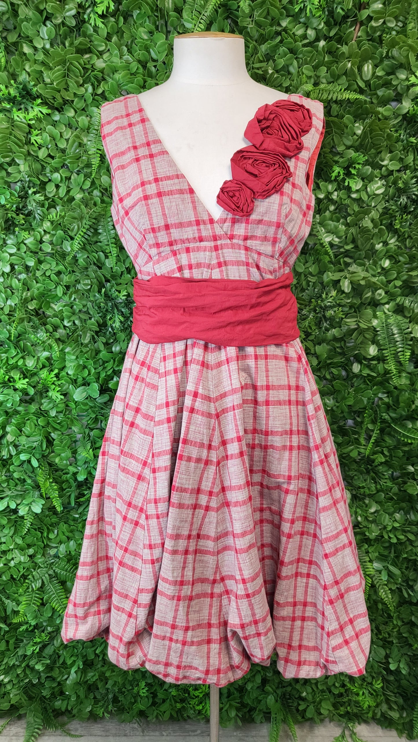 Annah Stretton Plaid Rosette Dress (8)