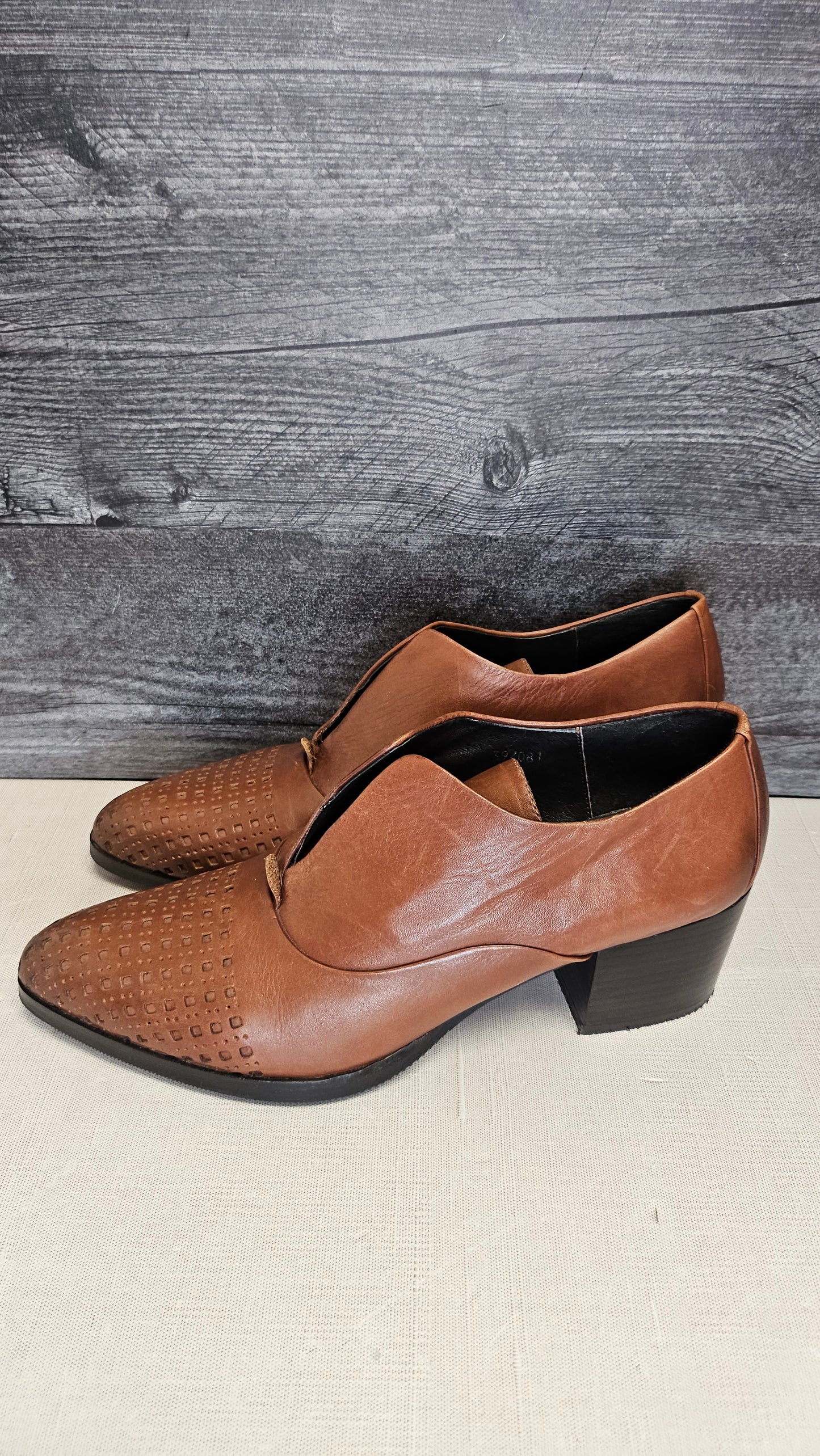 Bruno Premi Tan Leather Slip On Heel (39)