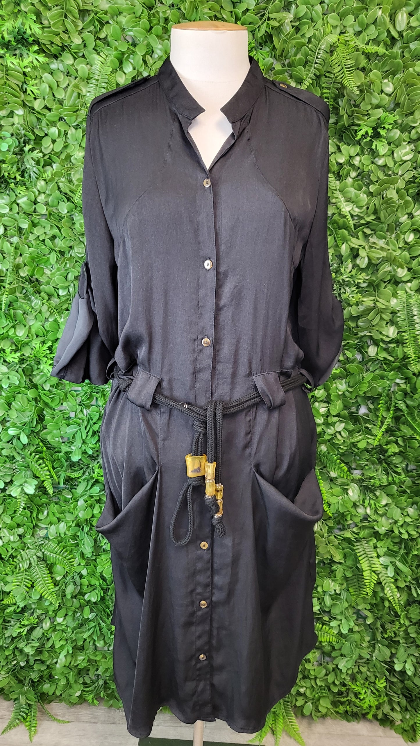 Paula Ryan Black Duster Shirt Dress (12)