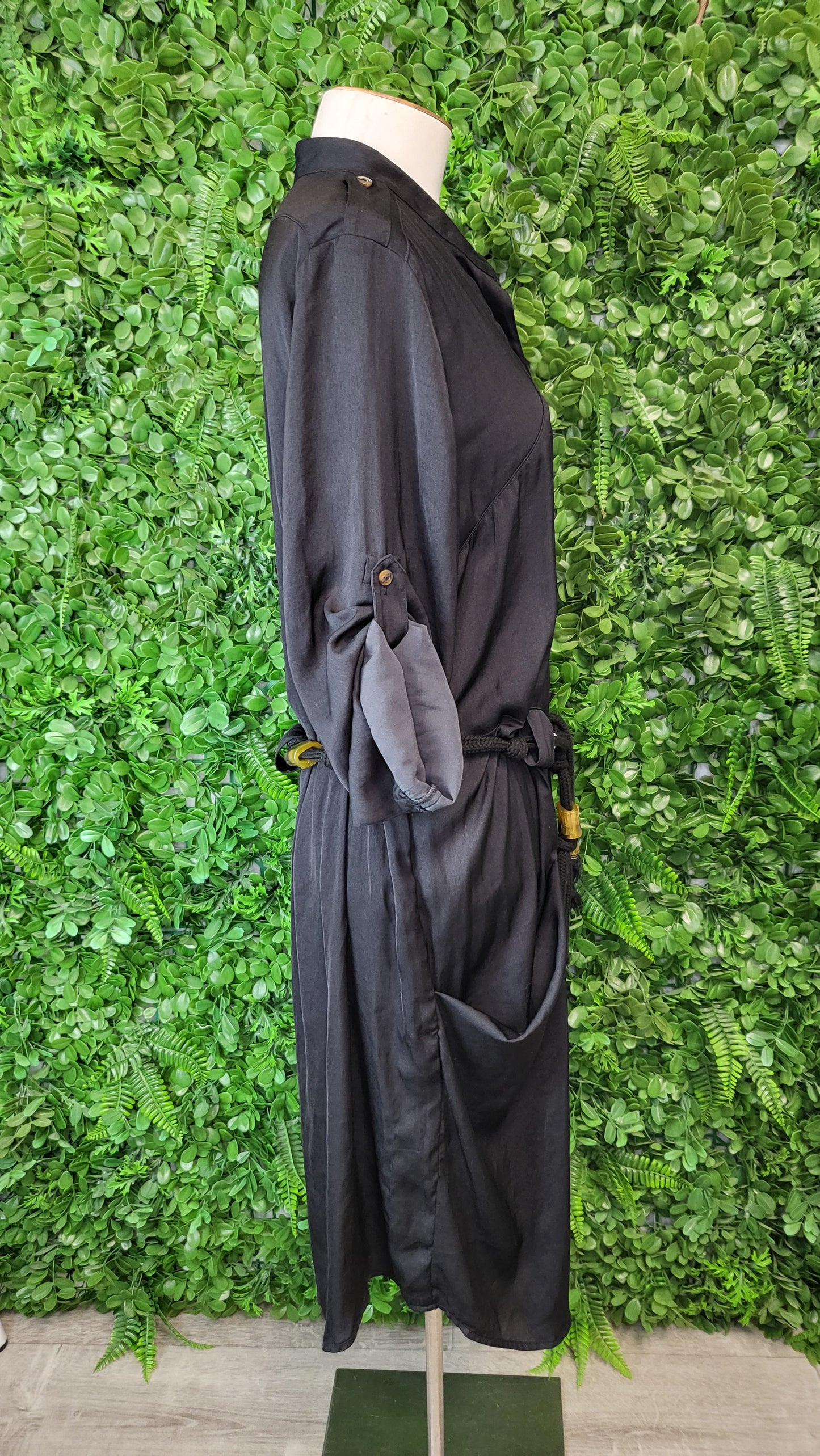 Paula Ryan Black Duster Shirt Dress (12)