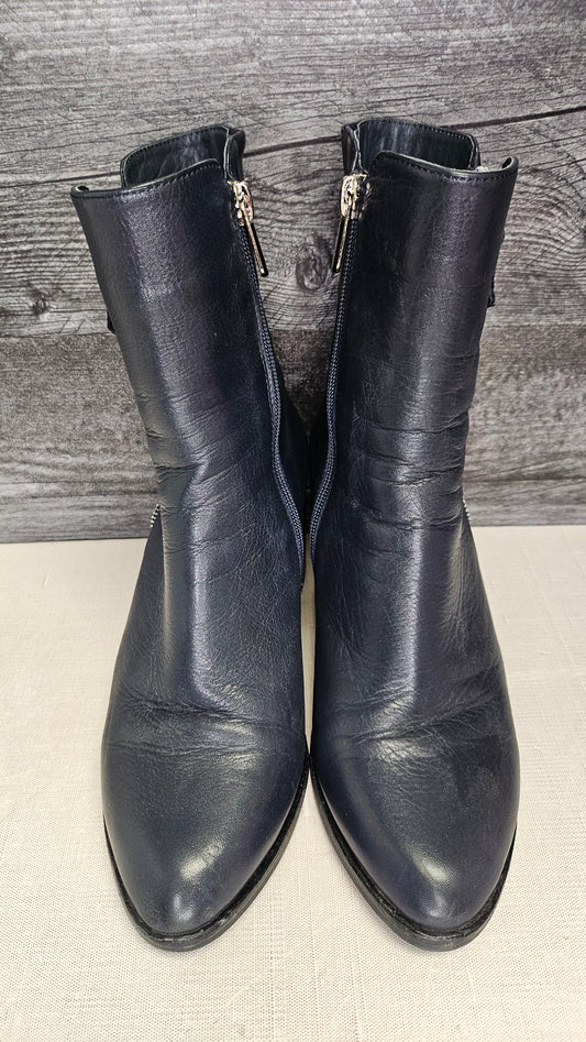 Bresley Navy Leather Boot (37)