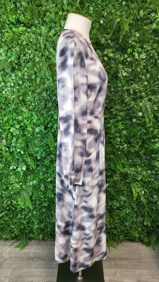Verge Grey/cream Midi Length Dress (10-12)