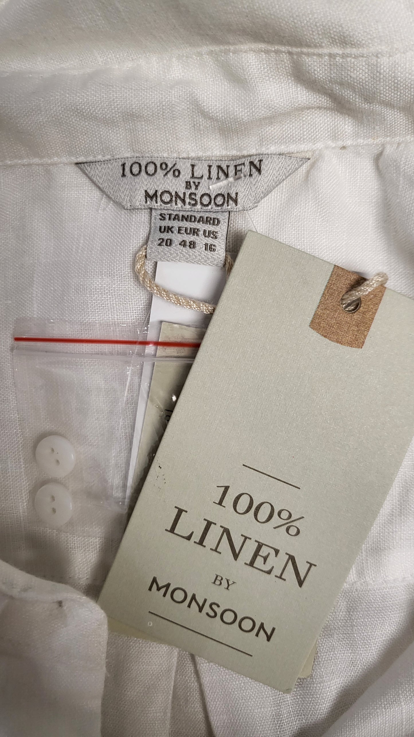 Monsoon White Linen Shirt BNWT (20)
