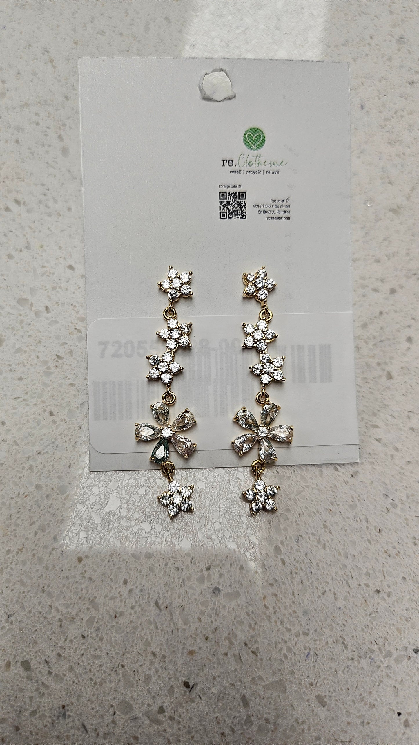 Beautiful Earth  Flower Drop Cubic Zirconia