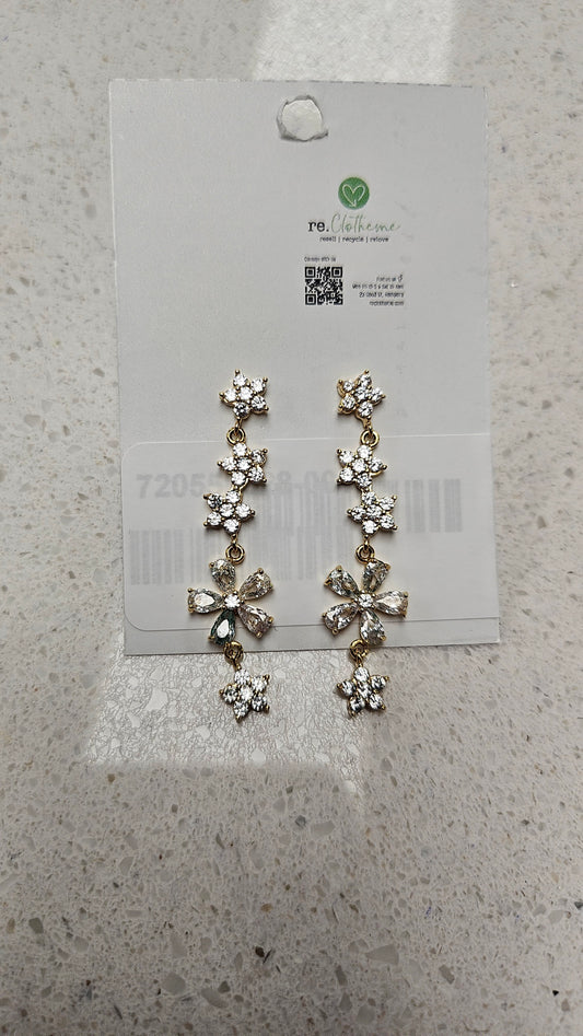 Beautiful Earth  Flower Drop Cubic Zirconia